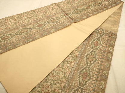 平和屋着物◎六通柄袋帯　草花文　正絹　逸品　AABA4790dt