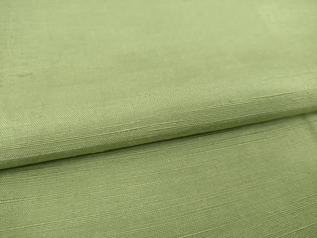 平和屋着物●上質な紬　色無地　苗色　正絹　逸品　AABA4810ck