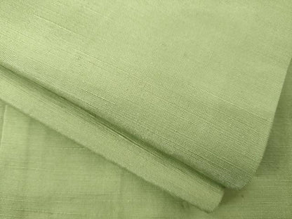 平和屋着物●上質な紬　色無地　苗色　正絹　逸品　AABA4810ck