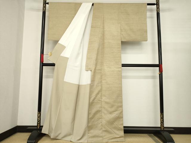 平和屋着物●豪華色留袖 紬地 青海波 金彩 正絹 逸品 未使用 AABA4813ck