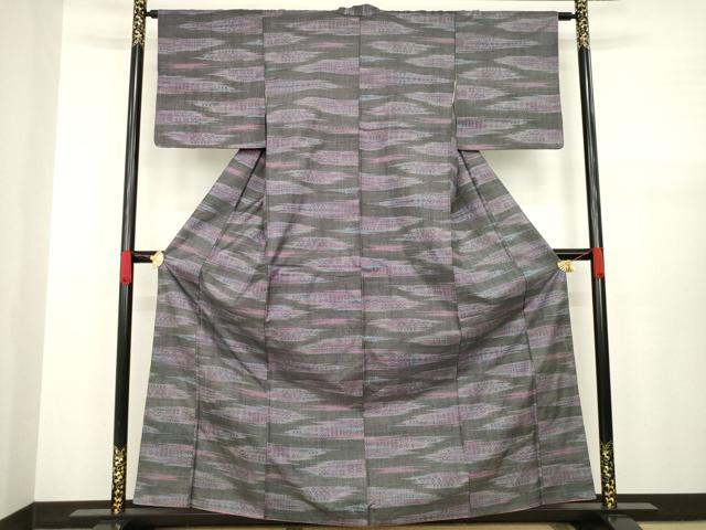 平和屋着物●本場大島紬　一元7マルキ　霞文　正絹　逸品　AABA4849ck