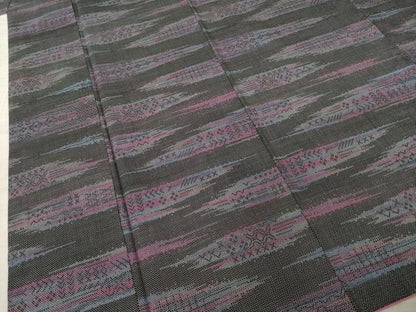 平和屋着物●本場大島紬　一元7マルキ　霞文　正絹　逸品　AABA4849ck