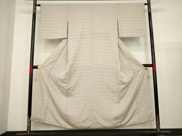 平和屋着物●お召　間道　正絹　逸品　AABA4853ck