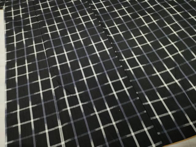 平和屋着物●上質な紬 井桁 正絹 逸品 AABA4862ck