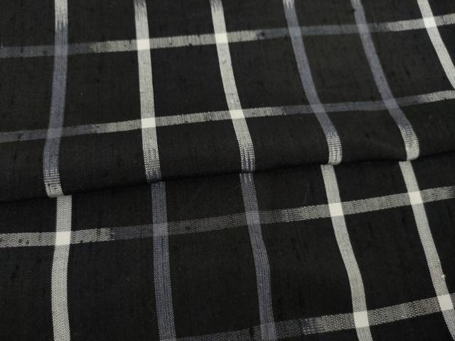平和屋着物●上質な紬 井桁 正絹 逸品 AABA4862ck