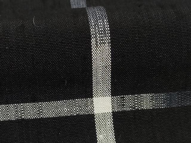 平和屋着物●上質な紬 井桁 正絹 逸品 AABA4862ck