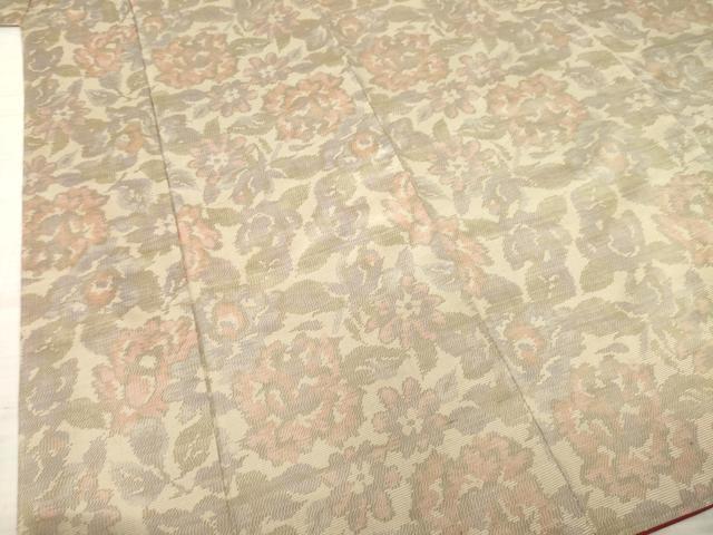 平和屋着物●本場大島紬 草花文 正絹 逸品 AABA4867ck
