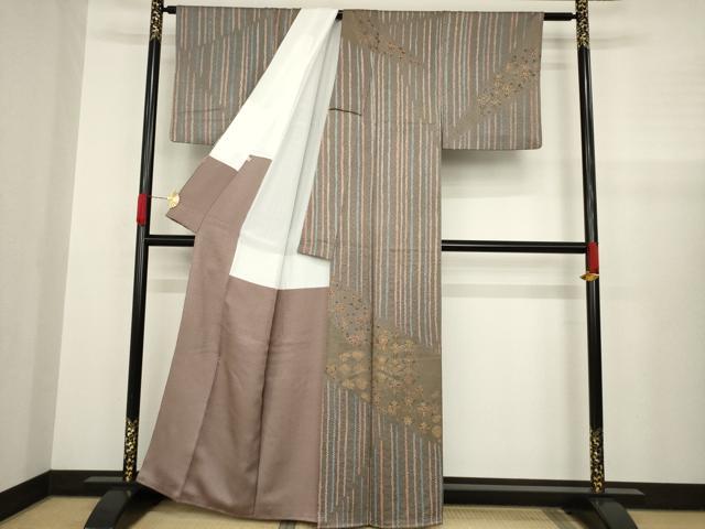 平和屋着物●訪問着 絞り 更紗花唐草文 金彩 正絹 逸品 AABA4876ck