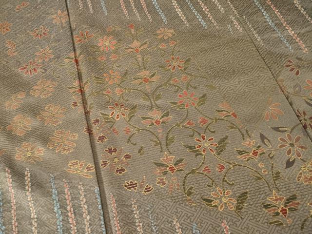平和屋着物●訪問着 絞り 更紗花唐草文 金彩 正絹 逸品 AABA4876ck