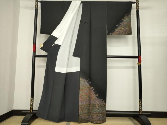 平和屋着物●訪問着　ペイズリー柄　更紗　金彩　正絹　逸品　AABA4877ck