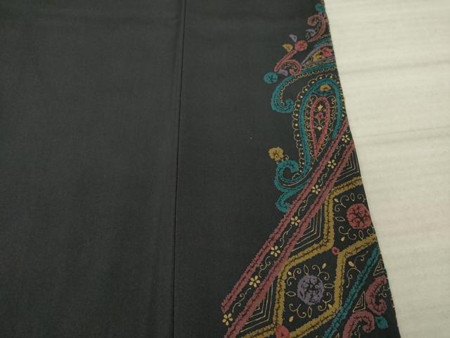 平和屋着物●訪問着　ペイズリー柄　更紗　金彩　正絹　逸品　AABA4877ck