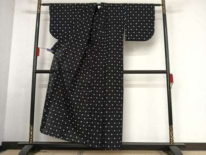 平和屋着物●久留米絣　単衣　アンサンブル　綿　逸品　AABA4926np