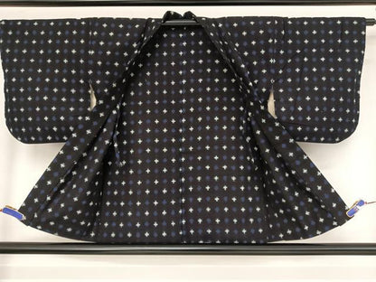 平和屋着物●久留米絣　単衣　アンサンブル　綿　逸品　AABA4926np