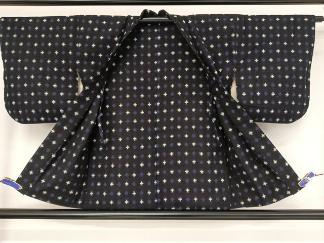 平和屋着物●久留米絣　単衣　アンサンブル　綿　逸品　AABA4926np