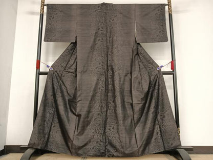 平和屋着物●本場大島紬 流水文 正絹 逸品 AABA4930np