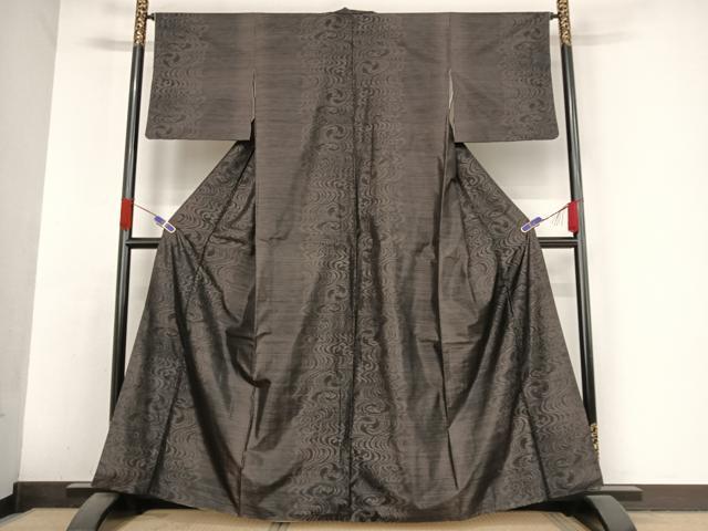 平和屋着物●本場大島紬 流水文 正絹 逸品 AABA4930np