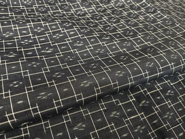 平和屋着物●本場琉球絣　紬　花格子文　正絹　逸品　AABA4937np