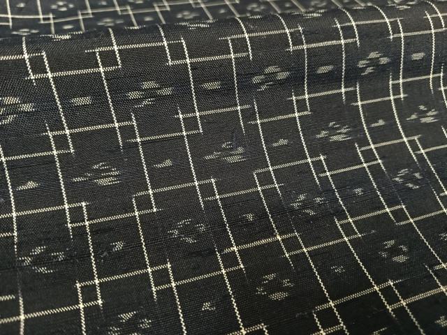 平和屋着物●本場琉球絣　紬　花格子文　正絹　逸品　AABA4937np