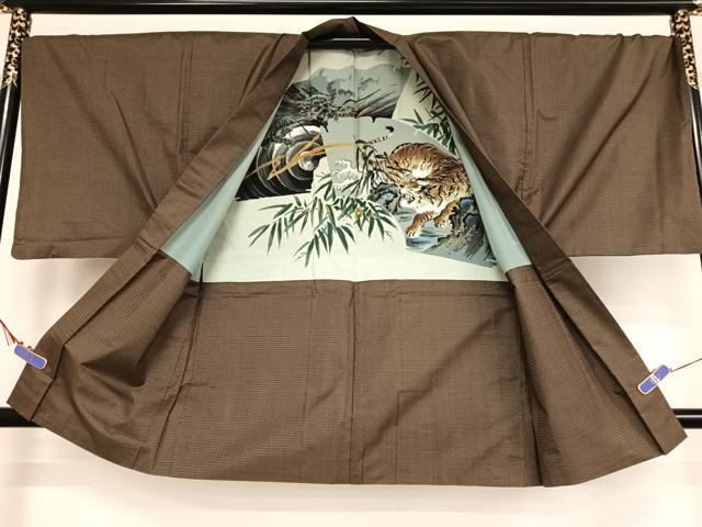 平和屋着物●男性　本場大島紬　アンサンブル　100亀甲　総詰め　正絹　逸品　AABA4942np