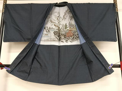 平和屋着物●男性 本場大島紬 アンサンブル 100亀甲 総詰め 正絹 逸品 AABA4943np
