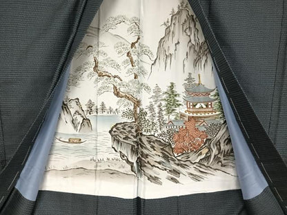 平和屋着物●男性 本場大島紬 アンサンブル 100亀甲 総詰め 正絹 逸品 AABA4943np
