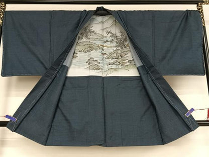 平和屋着物●男性 本場大島紬 アンサンブル 100亀甲 総詰め 正絹 逸品 未使用 AABA4944np
