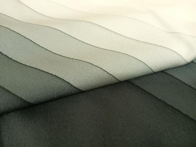 平和屋着物●染色作家　斉藤三才　訪問着　縞　正絹　逸品　AABA4947np