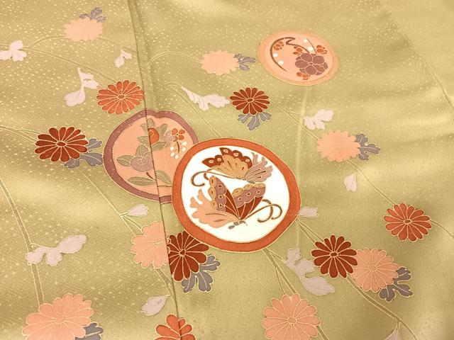 平和屋着物●訪問着　花蝶丸文　暈し染め　金彩　正絹　逸品　AABA4948np
