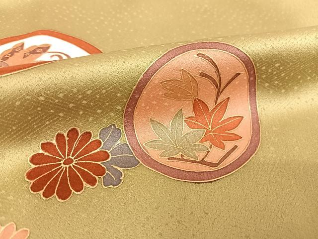 平和屋着物●訪問着　花蝶丸文　暈し染め　金彩　正絹　逸品　AABA4948np