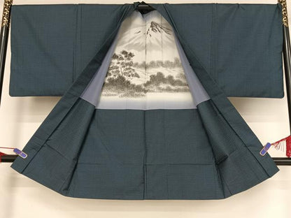 平和屋着物●男性　本場大島紬　100亀甲　総詰め　アンサンブル　正絹　逸品　AABA4953np