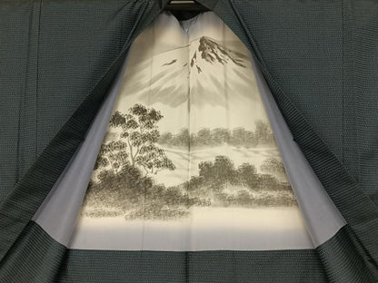 平和屋着物●男性　本場大島紬　100亀甲　総詰め　アンサンブル　正絹　逸品　AABA4953np