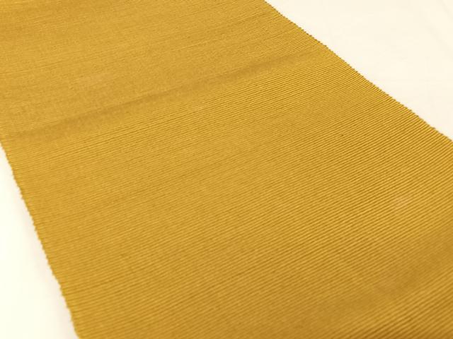 平和屋着物●本場黄八丈　八寸名古屋帯　山吹茶色　正絹　逸品　AABA4958np