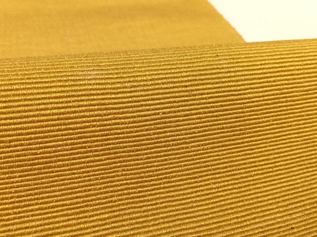平和屋着物●本場黄八丈　八寸名古屋帯　山吹茶色　正絹　逸品　AABA4958np