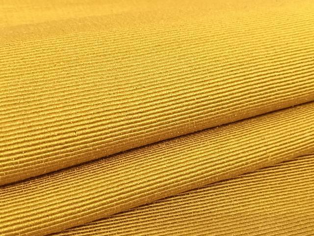平和屋着物●本場黄八丈　八寸名古屋帯　山吹茶色　正絹　逸品　AABA4958np