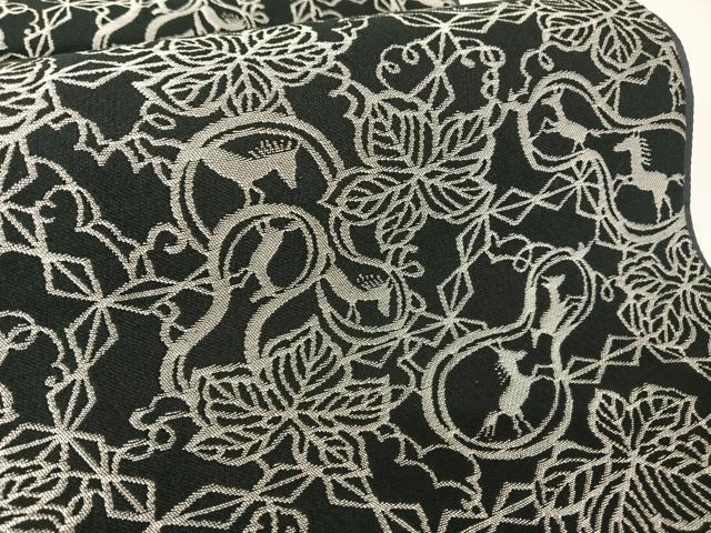 平和屋着物●人間国宝 南部芳松 突彫り 全通柄袋帯 創作絵図 瓢箪に馬 黒地 銀糸 正絹 逸品 AABA4959np