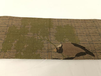 平和屋着物●アンティーク 大正ロマン 九寸名古屋帯 文鳥 正絹 逸品 AABA4966np