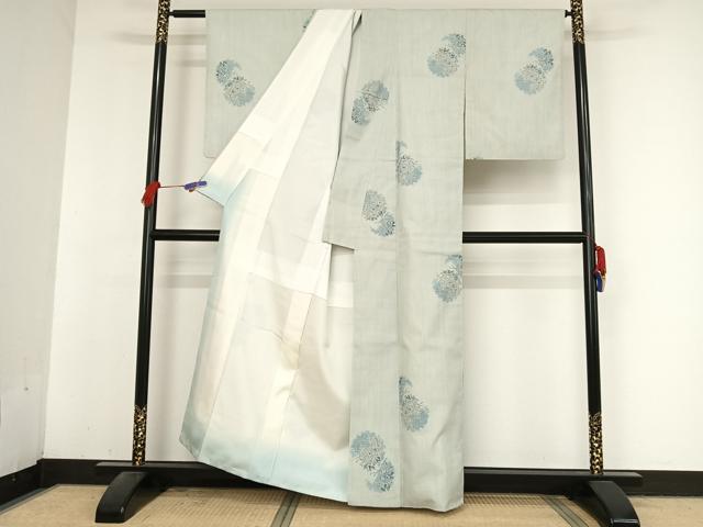 平和屋着物●人間国宝　田中林次　本場結城紬　重要無形文化財　100亀甲　飛び亀甲　雪輪花文　結城苑　証紙付き　正絹　逸品　AABA4977np