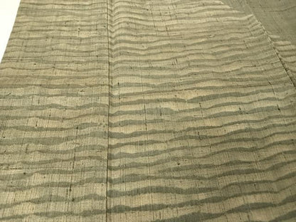 平和屋着物●生紬 訪問着 縞 正絹 逸品 AABA4990np