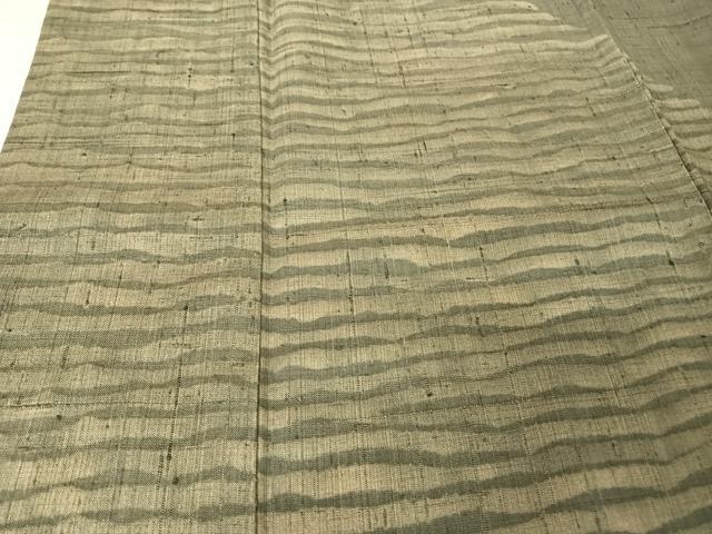 平和屋着物●生紬 訪問着 縞 正絹 逸品 AABA4990np