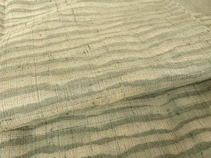 平和屋着物●生紬 訪問着 縞 正絹 逸品 AABA4990np
