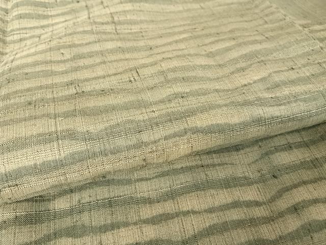 平和屋着物●生紬 訪問着 縞 正絹 逸品 AABA4990np