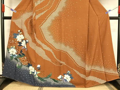平和屋着物●訪問着　草花文　正絹　逸品　未使用　AABA4995np