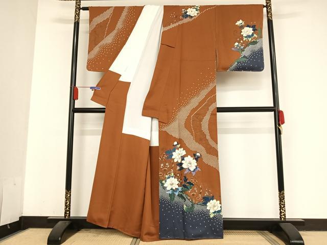 平和屋着物●訪問着　草花文　正絹　逸品　未使用　AABA4995np