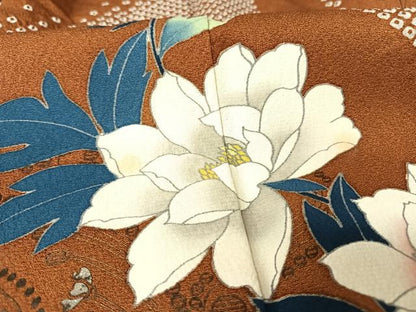 平和屋着物●訪問着　草花文　正絹　逸品　未使用　AABA4995np
