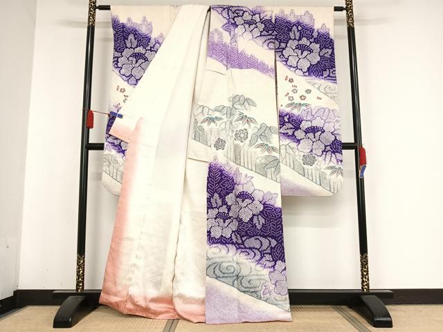 平和屋着物○豪華振袖 総絞り 流水花文 正絹 逸品 AABA5005np