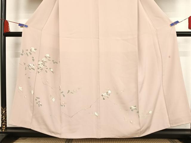 平和屋着物●訪問着　友禅　作家物　枝花文　銀座おゝぎ屋扱い　正絹　逸品　AABA5006np