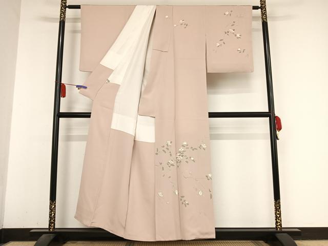 平和屋着物●訪問着　友禅　作家物　枝花文　銀座おゝぎ屋扱い　正絹　逸品　AABA5006np