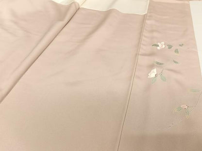 平和屋着物●訪問着　友禅　作家物　枝花文　銀座おゝぎ屋扱い　正絹　逸品　AABA5006np