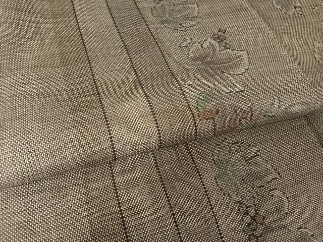 平和屋着物●本場大島紬　カタス9マルキ　葡萄蔦の葉文　正絹　逸品　AABA5007np