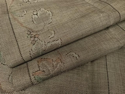 平和屋着物●本場大島紬　カタス9マルキ　葡萄蔦の葉文　正絹　逸品　AABA5007np